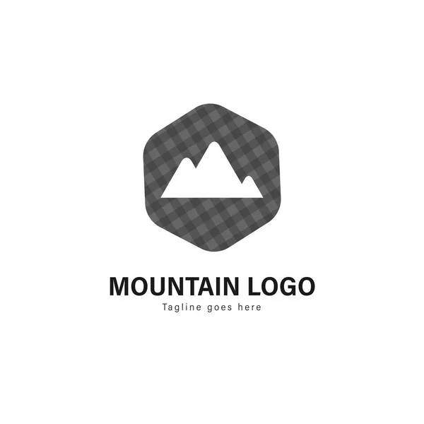 Design de modelo de logotipo de montanha. Logotipo da montanha com design de vetor de quadro moderno — Vetor de Stock