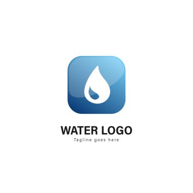 Su logo şablonu tasarım. Modern çerçeve vektör tasarım logolu su