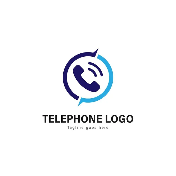 Telefon logo szablon projektu. Logo telefon z nowoczesnym rama wektor — Wektor stockowy