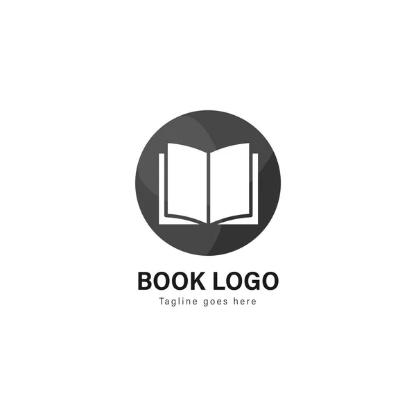 Book logo template design. Book logo with modern frame vector design — Stock Vector