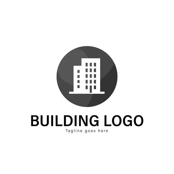 Дизайн шаблона логотипа здания. Логотип здания с современным дизайном каркаса — стоковый вектор