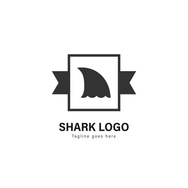 Design de modelo de logotipo tubarão. Logotipo de tubarão com design moderno de vetores de moldura — Vetor de Stock