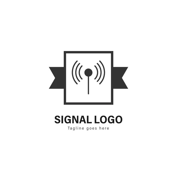 Modèle de logo de signal design. Logo du signal avec design vectoriel de cadre moderne — Image vectorielle