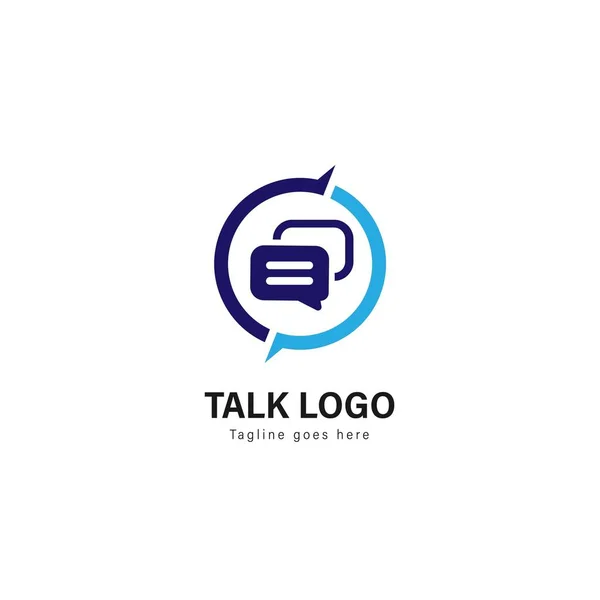 Logo şablonu tasarım konuş. Logosu modern çerçeve vektör tasarımı ile konuşmak — Stok Vektör