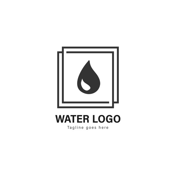 Water logo template design. Water logo with modern frame vector design — Stock Vector