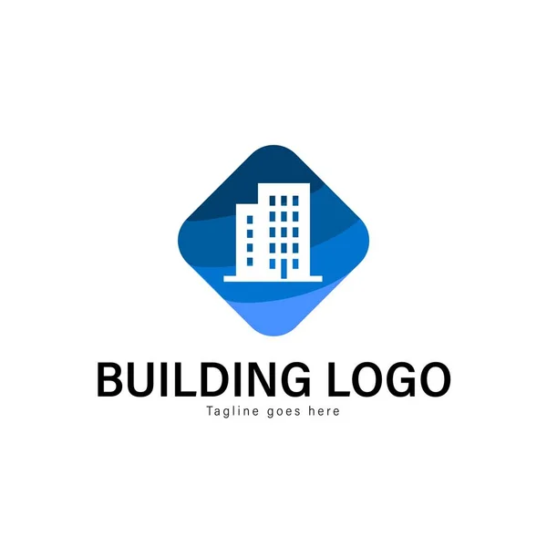 Logo sjabloon gebouwontwerp. Gebouw met moderne frame vector design logo — Stockvector