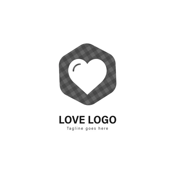 Love logo template design. Love logo with modern frame vector design — Stock Vector