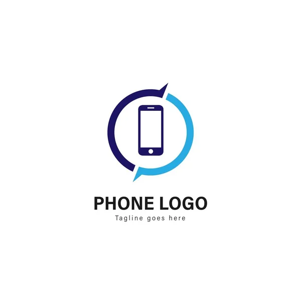 Design de modelo de logotipo de telefone inteligente. Logotipo de telefone inteligente com design de vetor de quadro moderno —  Vetores de Stock
