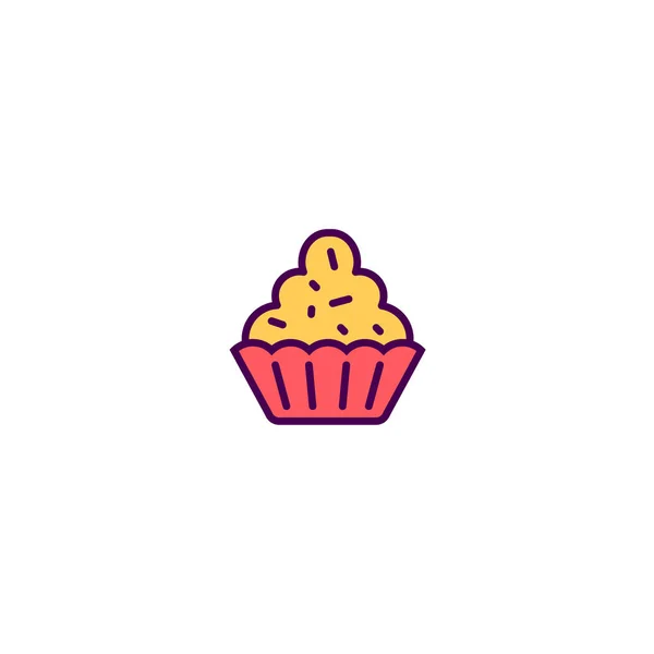 Cupcake ícone design. Desenho de vetor ícone de gastronomia — Vetor de Stock