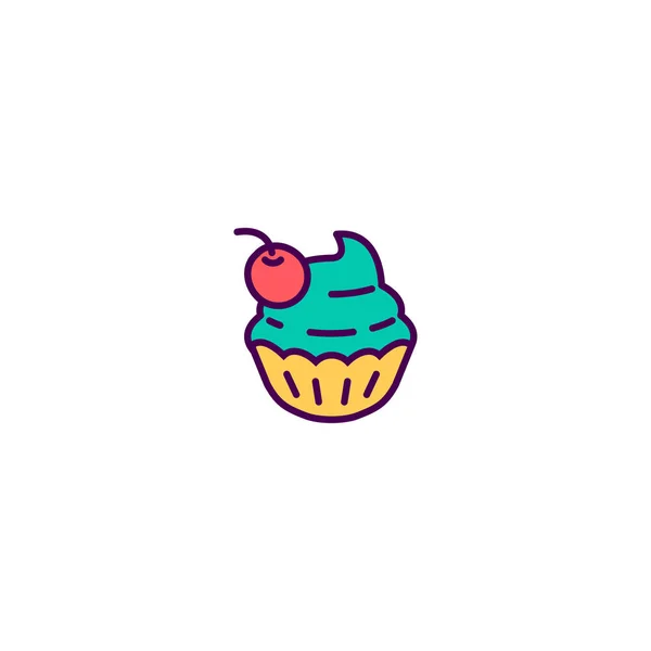 Cupcake ícone design. Desenho de vetor ícone de gastronomia —  Vetores de Stock