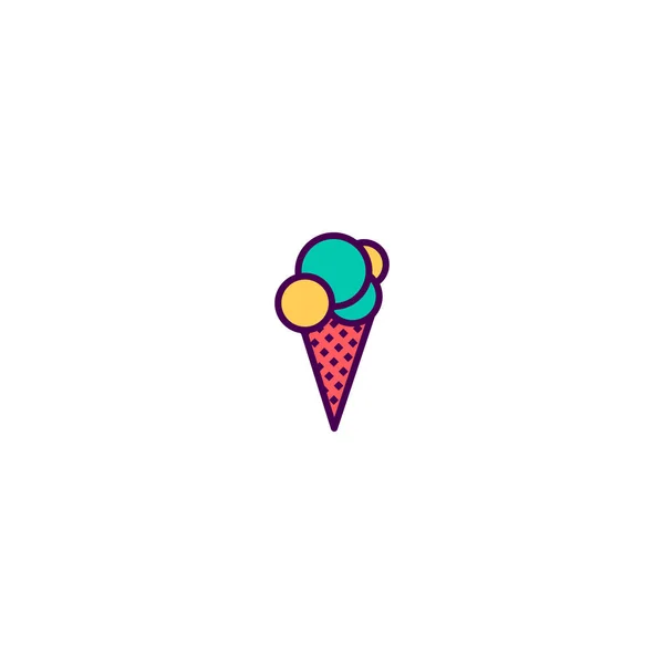 冰淇淋图标设计。美食图标矢量设计 — 图库矢量图片