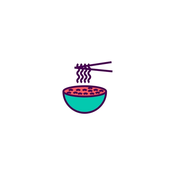 Conception d'icône de nouilles. icône de la gastronomie design vectoriel — Image vectorielle