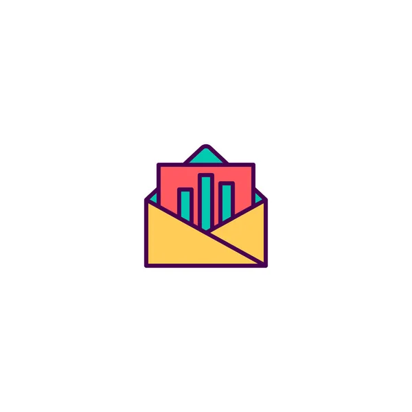 E-posta simgesi tasarım. Pazarlama simge vektör tasarımı — Stok Vektör
