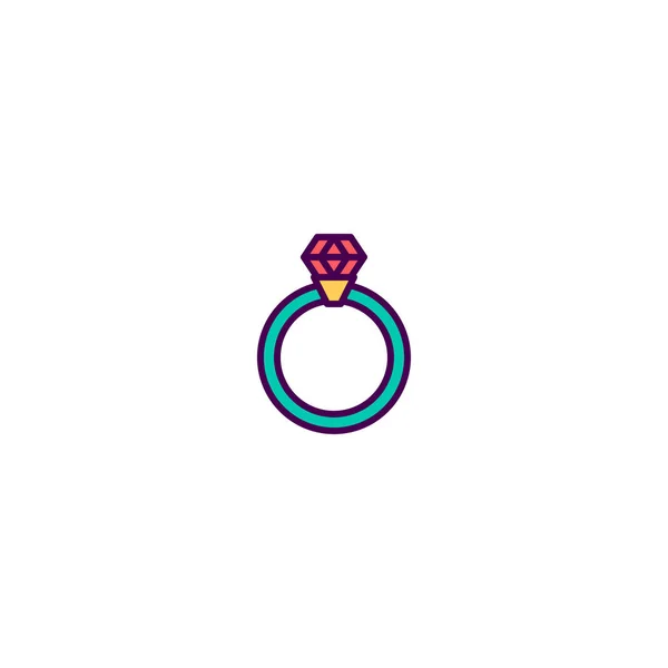 Обручальное кольцо Icon Design. Векторный дизайн значков образа жизни — стоковый вектор