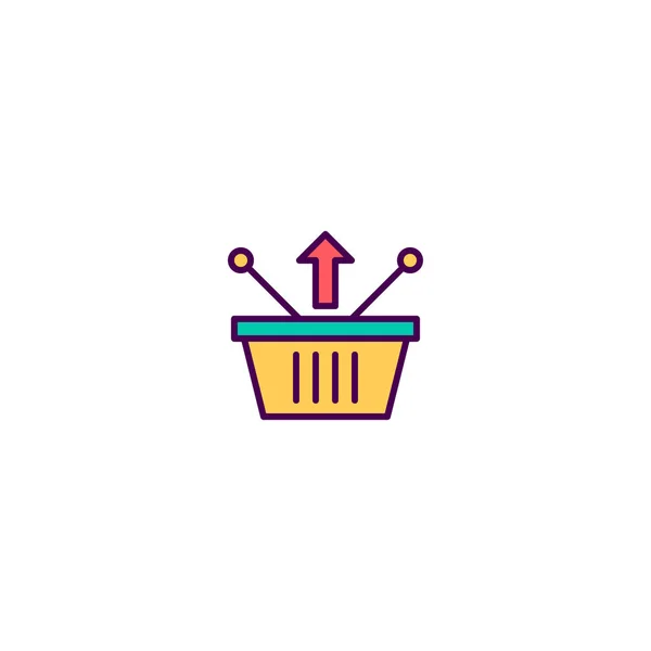 Cesta de compra icono de diseño. Icono de compras vector de diseño — Archivo Imágenes Vectoriales