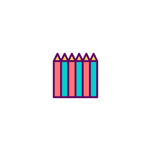Desenho de ícone de lápis. Desenho de vetor ícone de papelaria — Vetor de Stock