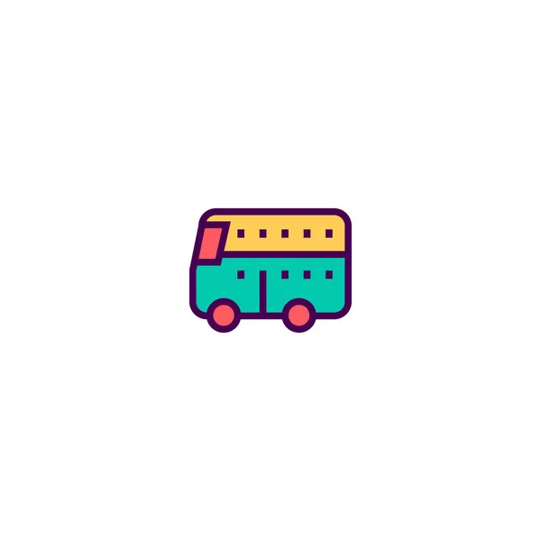Otobüs simgesi tasarım. Ulaşım simge vektör tasarımı — Stok Vektör