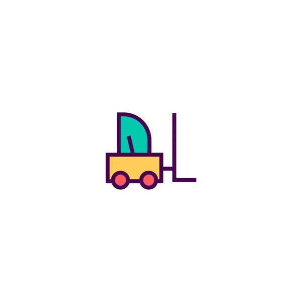 Diseño del icono de la carretilla elevadora. Icono de transporte vector de diseño — Vector de stock