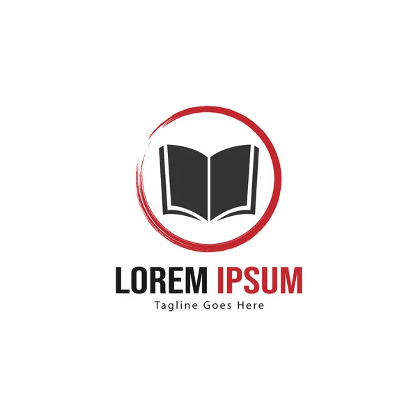 Diseño de plantilla de logo de libro. logo minimalista libro con marco moderno — Vector de stock