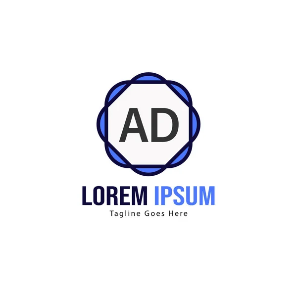Дизайн логотипа AD Letter. Творческая икона современности — стоковый вектор