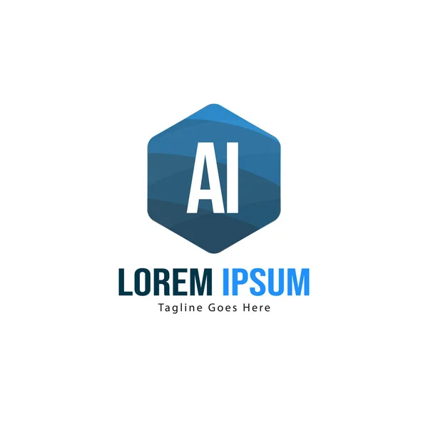 AI levél logo design. Kreatív modern AI betűk ikon illusztráció — Stock Vector