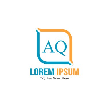 Aq Letter logo tasarımı. Yaratıcı modern aq harfler simge Illüstrasyon
