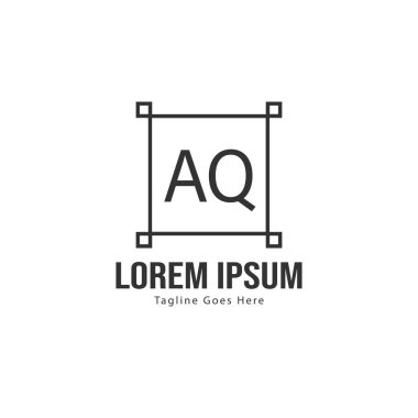 Aq Letter logo tasarımı. Yaratıcı modern aq harfler simge Illüstrasyon