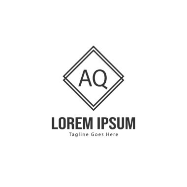 Aq Letter logo tasarımı. Yaratıcı modern aq harfler simge Illüstrasyon
