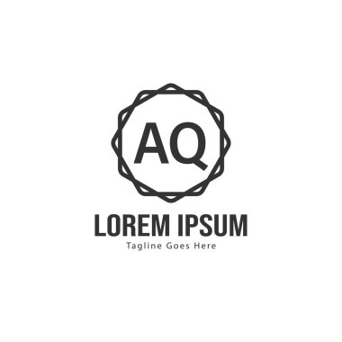 Aq Letter logo tasarımı. Yaratıcı modern aq harfler simge Illüstrasyon