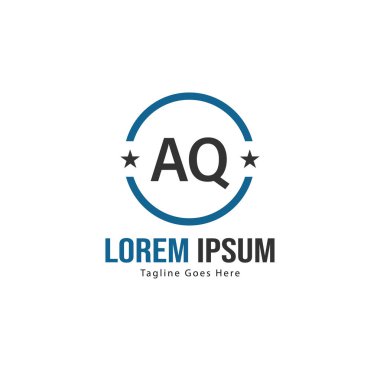 Aq Letter logo tasarımı. Yaratıcı modern aq harfler simge Illüstrasyon