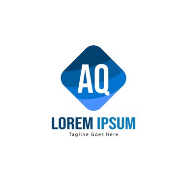 Aq Letter logo tasarımı. Yaratıcı modern aq harfler simge Illüstrasyon
