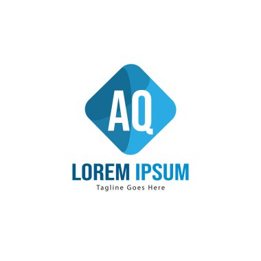 Aq Letter logo tasarımı. Yaratıcı modern aq harfler simge Illüstrasyon