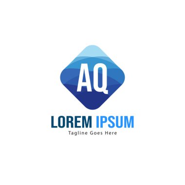 Aq Letter logo tasarımı. Yaratıcı modern aq harfler simge Illüstrasyon