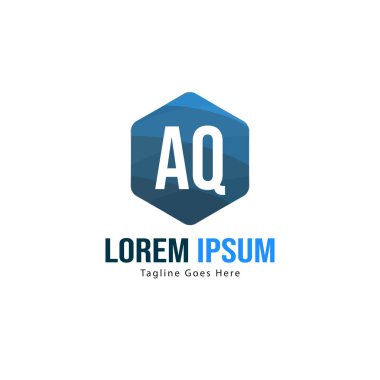 Aq Letter logo tasarımı. Yaratıcı modern aq harfler simge Illüstrasyon