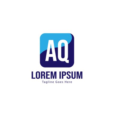 Aq Letter logo tasarımı. Yaratıcı modern aq harfler simge Illüstrasyon