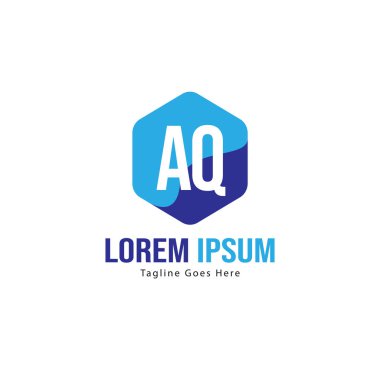 Aq Letter logo tasarımı. Yaratıcı modern aq harfler simge Illüstrasyon