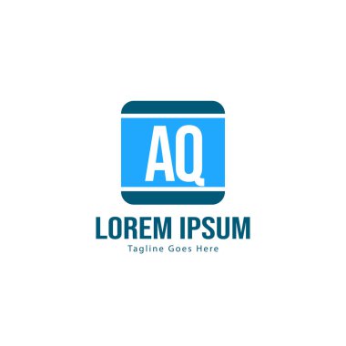 Aq Letter logo tasarımı. Yaratıcı modern aq harfler simge Illüstrasyon