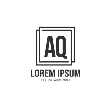 Aq Letter logo tasarımı. Yaratıcı modern aq harfler simge Illüstrasyon