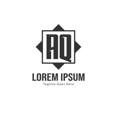 Aq Letter logo tasarımı. Yaratıcı modern aq harfler simge Illüstrasyon