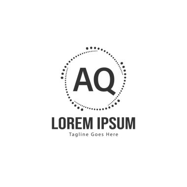 Aq Letter logo tasarımı. Yaratıcı modern aq harfler simge Illüstrasyon