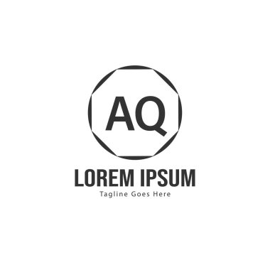 Aq Letter logo tasarımı. Yaratıcı modern aq harfler simge Illüstrasyon