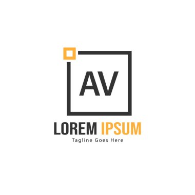 Av Harfi Logo Tasarımı. Yaratıcı Modern Av Harfler Simge İllüstrasyon