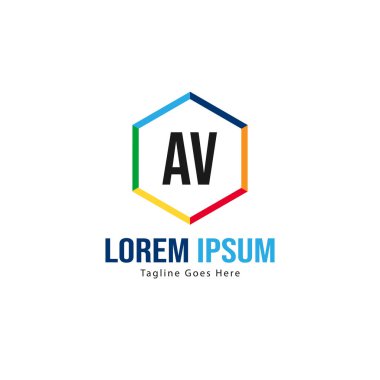 Av Harfi Logo Tasarımı. Yaratıcı Modern Av Harfler Simge İllüstrasyon