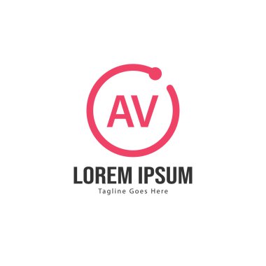 Av Harfi Logo Tasarımı. Yaratıcı Modern Av Harfler Simge İllüstrasyon
