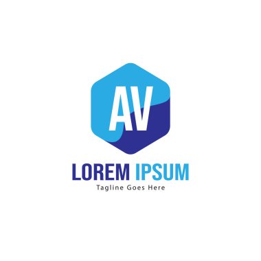 Av Harfi Logo Tasarımı. Yaratıcı Modern Av Harfler Simge İllüstrasyon