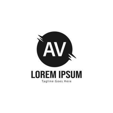 Av Harfi Logo Tasarımı. Yaratıcı Modern Av Harfler Simge İllüstrasyon