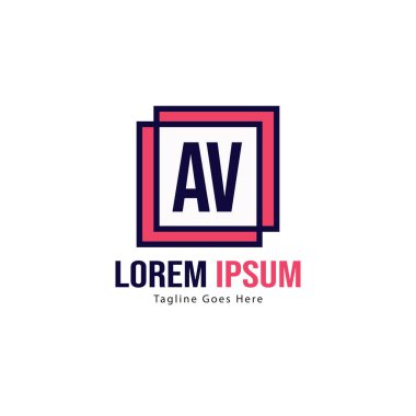 Av Harfi Logo Tasarımı. Yaratıcı Modern Av Harfler Simge İllüstrasyon