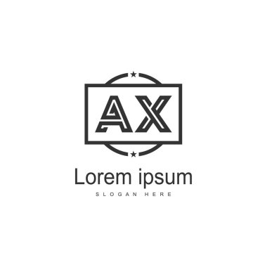 Ax Letter Logo Tasarım. Yaratıcı Modern Balta Harfler Simge İllüstrasyon