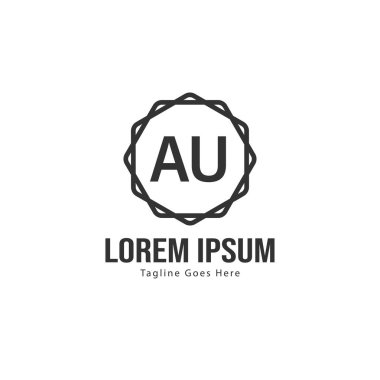Au Harfi Logo Tasarımı. Yaratıcı Modern Au Harfler Simge İllüstrasyon