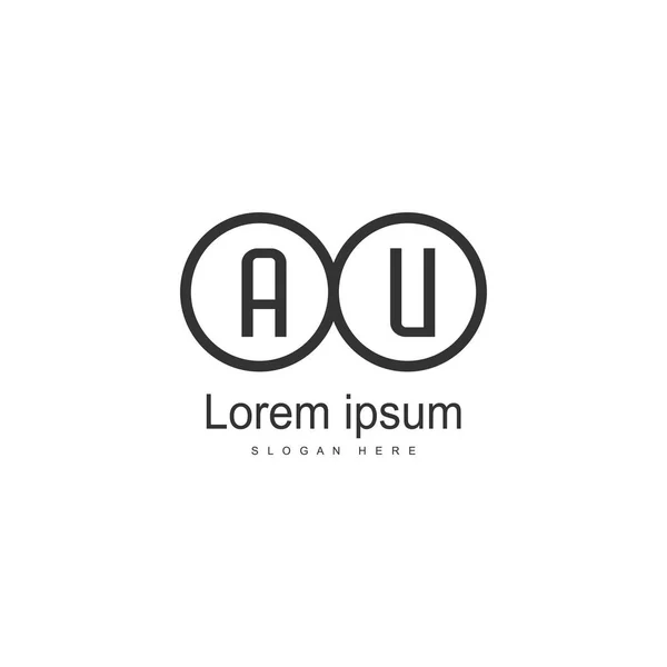 AU Carta Diseño de Logo. Ilustración creativa moderna de letras AU Icono — Vector de stock